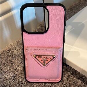 Prada Pink Saffiano Leather Phone Case